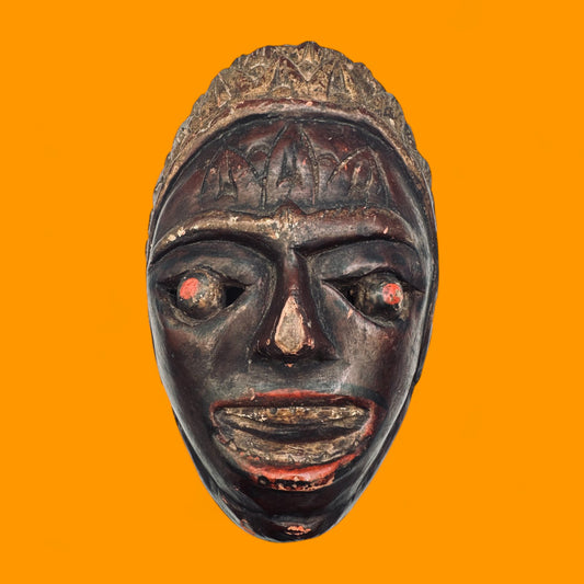 African Handmade Vintage Wooden Mask – Tribal Art Collectible