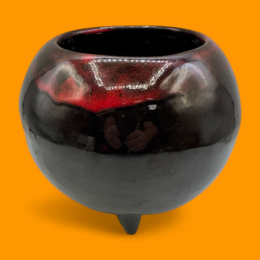 MCM Drip Glazed Tri-Footed Ceramic Flower Pot Planter