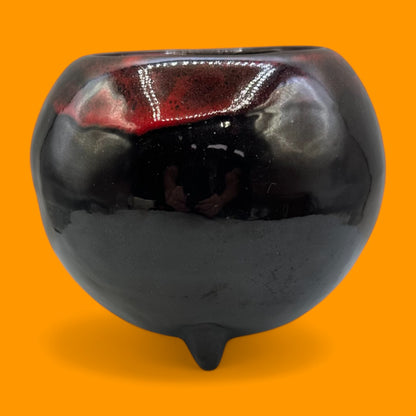 MCM Drip Glazed Tri-Footed Ceramic Flower Pot Planter