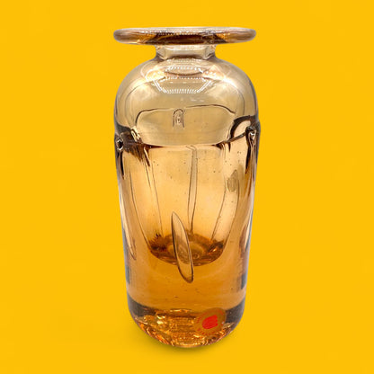Handcrafted Canadian Amber Glass Decanter & Stopper - Unique Art Glass