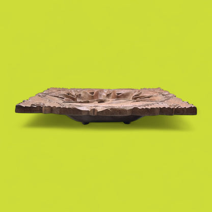 Vintage Indian Hand-Carved Hardwood Tray / Trivet – 1940s