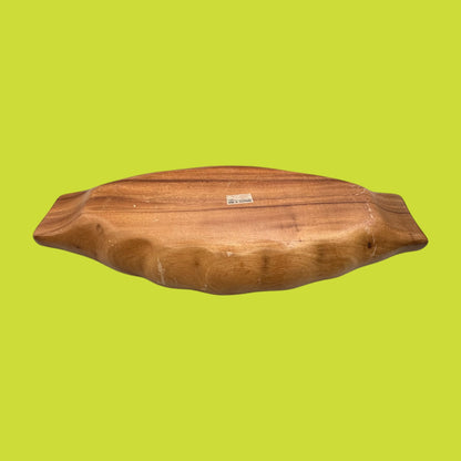 Vintage Monkey Pod Wood Bowl – Multi-Compartment Serving Tray
