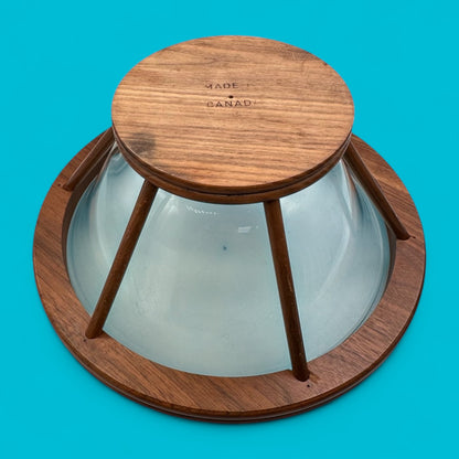 Vintage Teak and Glass Salad Bowl – 1960s Canadian MCM