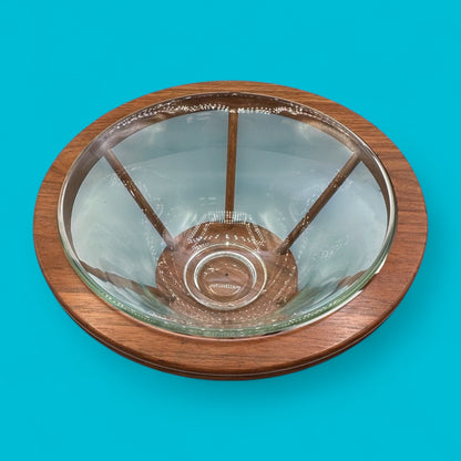 Vintage Teak and Glass Salad Bowl – 1960s Canadian MCM