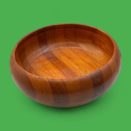 Vintage Laminated Wood Church Offering Tray – Teak Religious Bowl