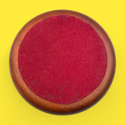 Vintage Dark Wood Church Offering Tray – Mahogany with Red Velvet Base