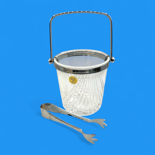 Vintage Cristal d'Arques Taille Ice Bucket with Tongs – French Crystal Barware