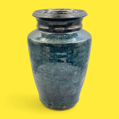 Vintage Handmade Pottery Vase – Signed JY '89 – Rustic Studio Stoneware