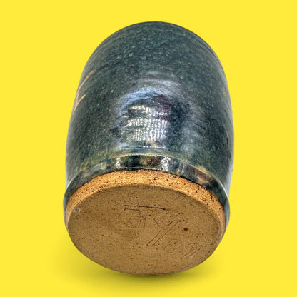 Vintage Handmade Pottery Vase – Signed JY '89 – Rustic Studio Stoneware