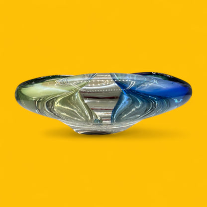 Vintage Murano Tri-Colored Art Glass Dish – Mid-Century Modern