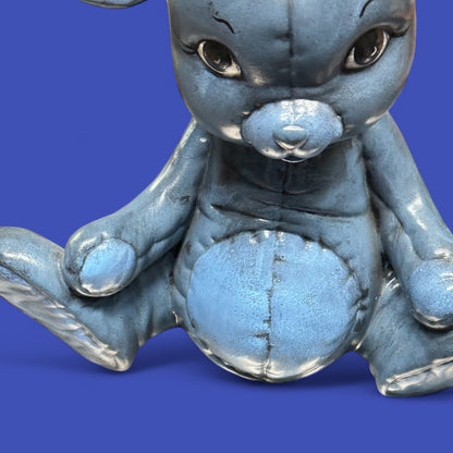 Vintage Ceramic Bunny Kimpell Studio Pottery Figurine Hand Painted Blue Gray