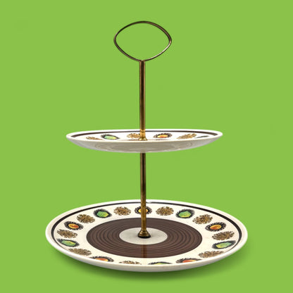 Vintage 2-Tier Cake Stand – Palissy “Toledo” - Royal Worcester Mid-Century Ceramic