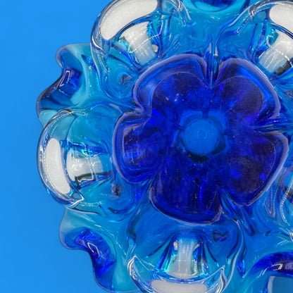 Vintage Blue Art Glass Bowl – Handmade Canadian MCM