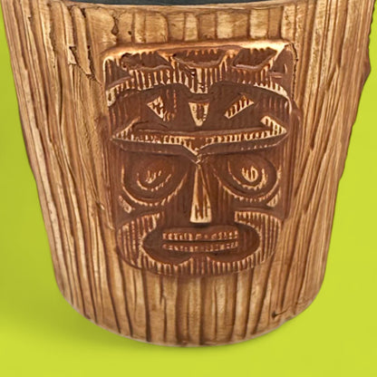 Vintage Tiki Planter Pot – Hawaiian Theme Ceramic by Contempo Japan
