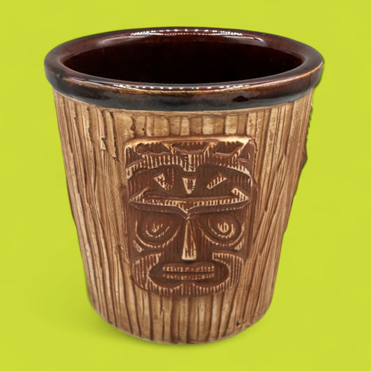 Vintage Tiki Planter Pot – Hawaiian Theme Ceramic by Contempo Japan