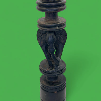 Pair of Hand-Carved African Elephant Candle Holders – Hardwood Tribal Art