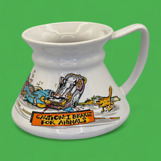 Vintage No Spill Mug – “Caution I Brake for Animals” John Lamb Replacement Mug