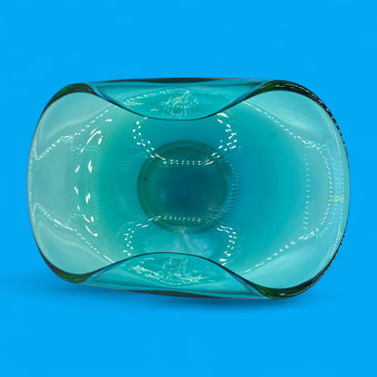 Murano Aqua Blue Art Glass Bowl Large Mid-Century Modern (MCM)