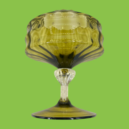 Olive Green Empoli Compote Covered Jar Mid Century Modern Italian Retro Vintage