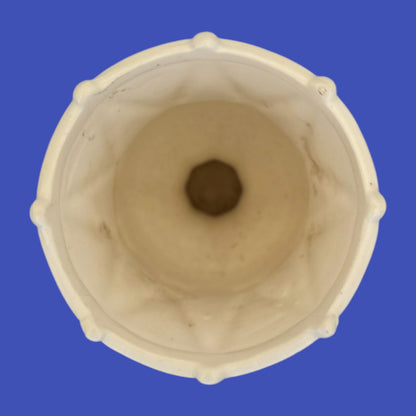 Vintage Handmade Pottery Vase White Slipform Brutalist Design