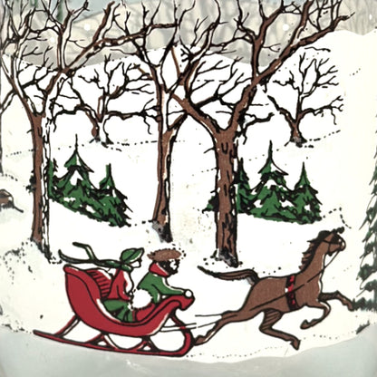 Vintage Libbey Winter Village Christmas Tumblers Set of 4 16oz Glasses