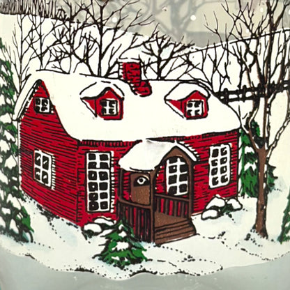 Vintage Libbey Winter Village Christmas Tumblers Set of 4 16oz Glasses
