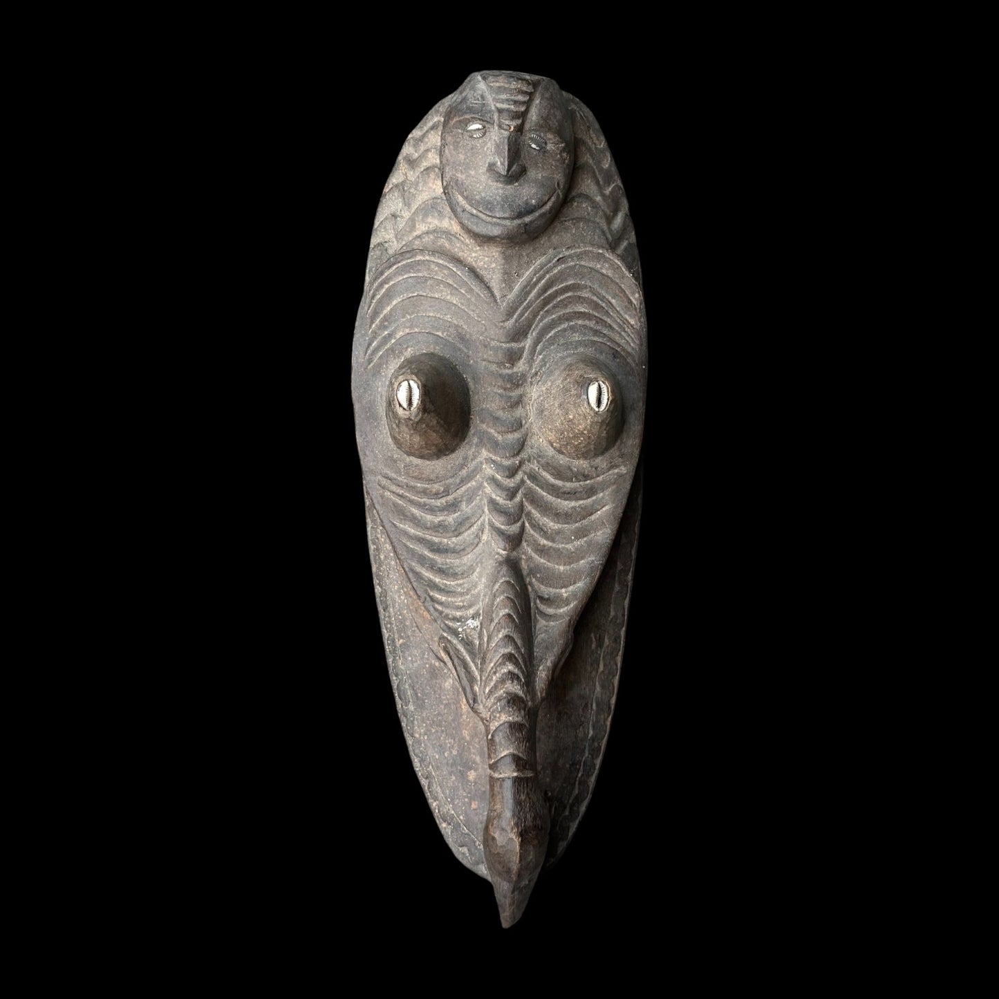 Papua New Guinea Antique Canoe Prow Human Bird Sepik Carving