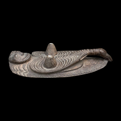 Papua New Guinea Antique Canoe Prow Human Bird Sepik Carving