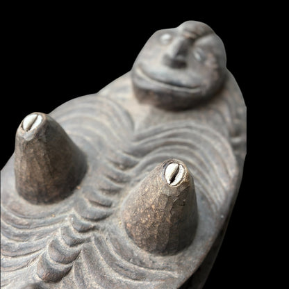 Papua New Guinea Antique Canoe Prow Human Bird Sepik Carving