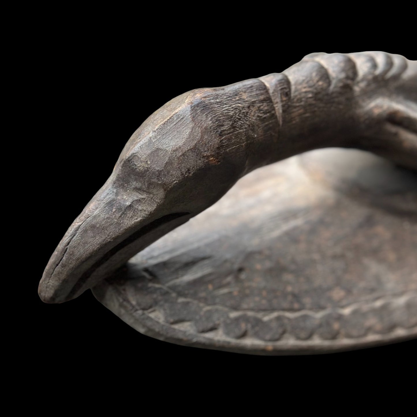 Papua New Guinea Antique Canoe Prow Human Bird Sepik Carving