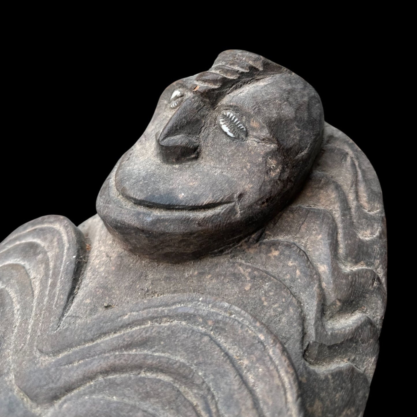 Papua New Guinea Antique Canoe Prow Human Bird Sepik Carving