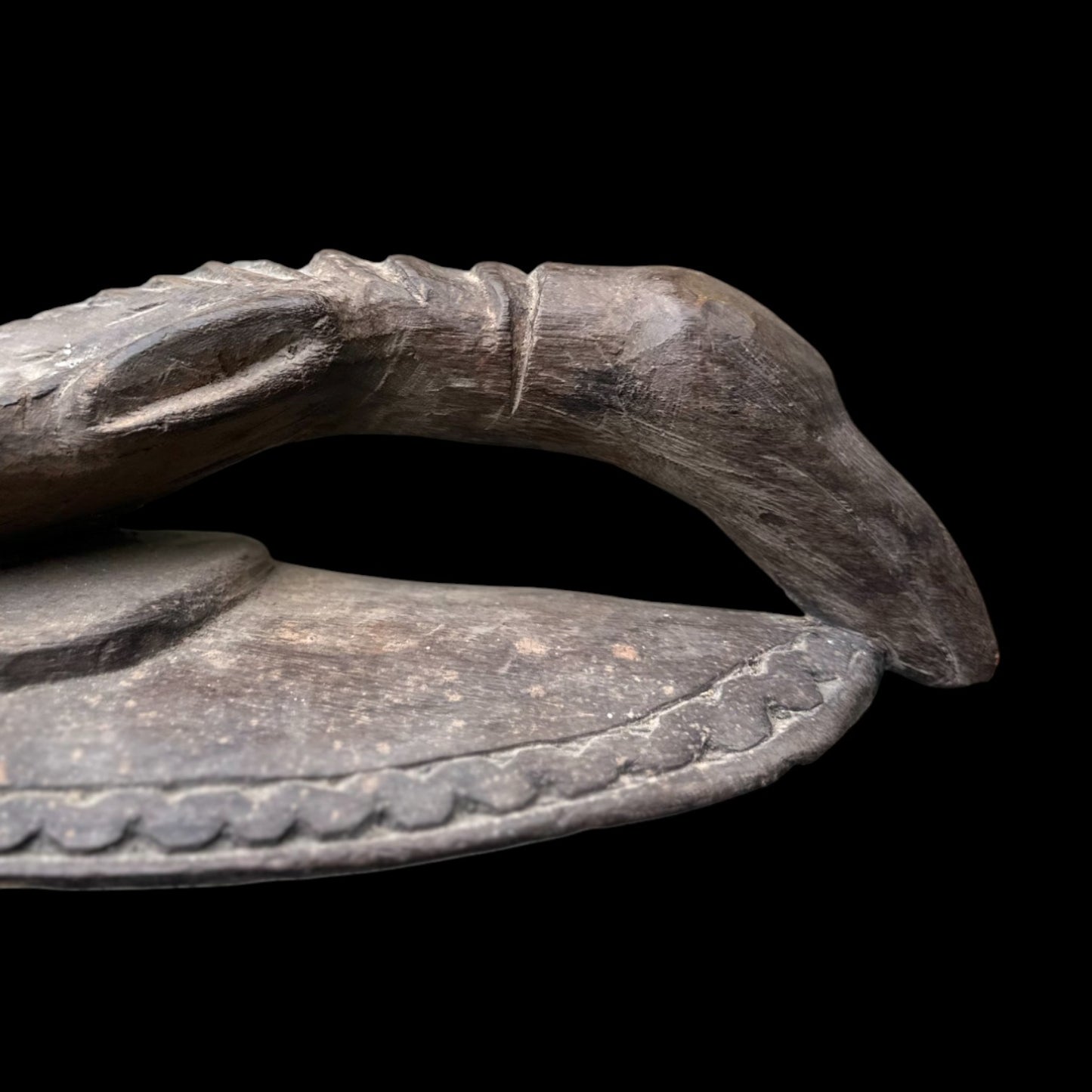 Papua New Guinea Antique Canoe Prow Human Bird Sepik Carving