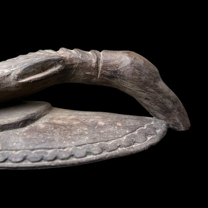 Papua New Guinea Antique Canoe Prow Human Bird Sepik Carving