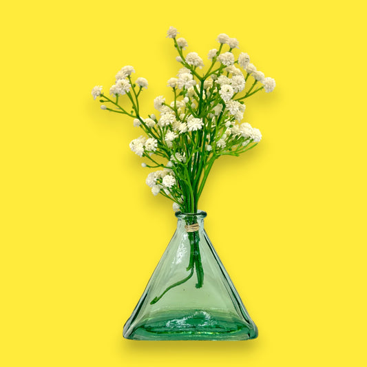 Vintage Green Triangle Apothecary Bottle – Timeless Glass Décor Accent