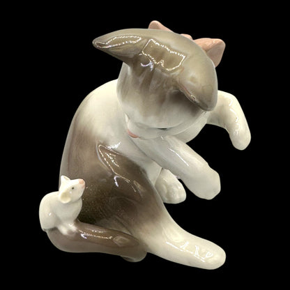 Lladro "Cat and Mouse" Porcelain Figurine – Model 5236, Vintage 1980s