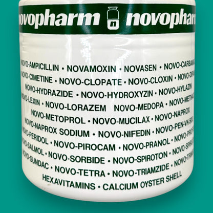 Vintage Novopharm Advertising Apothecary / Pharmacist Ceramic Jar with Lid