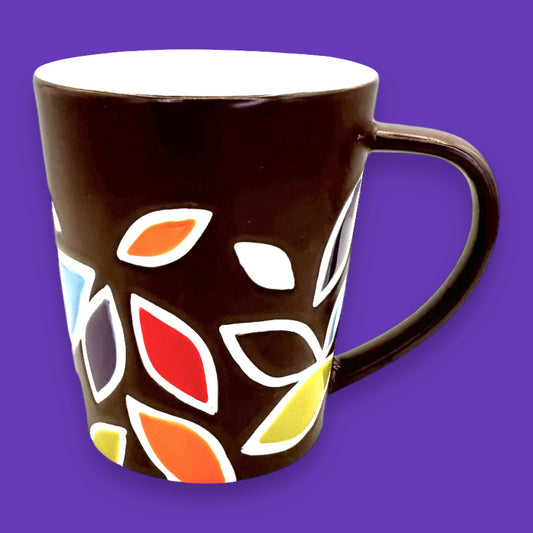 Starbucks Vintage 2010 Colourful Fall Leaves Bone China Brown Coffee Mug Replacement Mug