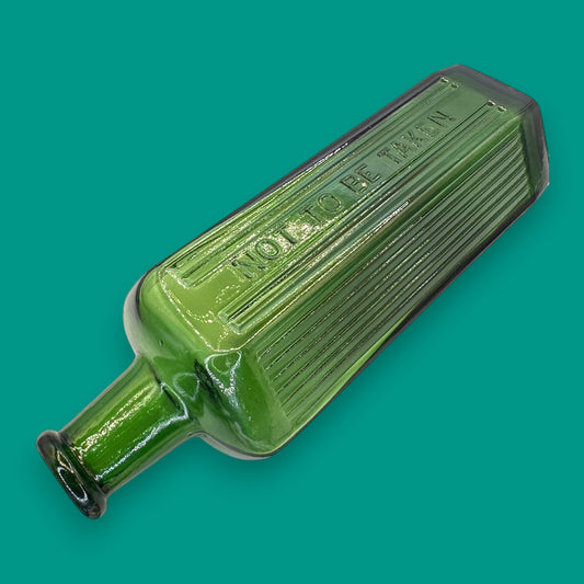Antique Green Poison Bottle – Embossed “NOT TO BE TAKEN” Hexagonal 20oz