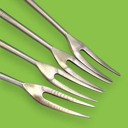 Vintage Fondue Forks Set of 4 Wood Handle Stainless Steel Japan