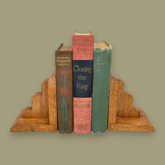 Pair of Vintage Art Deco Wooden Bookends