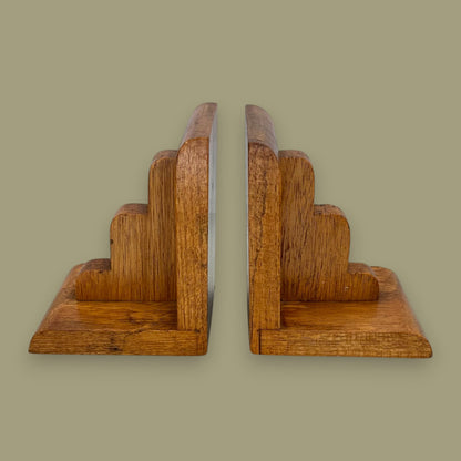 Pair of Vintage Art Deco Wooden Bookends