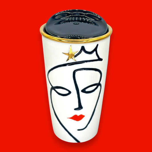 Starbucks Siren Anniversary Face Ceramic Travel Mug - Replacement Mug 10 fl/oz