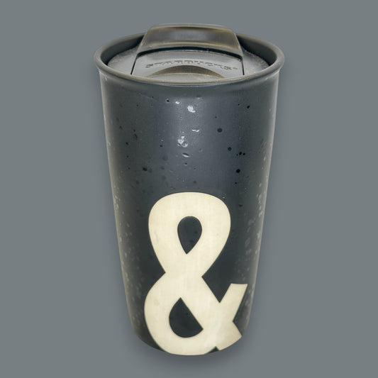 Starbucks Black Splatter "&" Ceramic Travel Mug - Replacement Mug 12 fl/oz