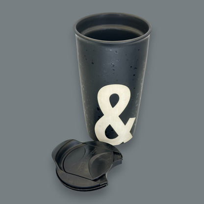 Starbucks Black Splatter "&" Ceramic Travel Mug - Replacement Mug 12 fl/oz