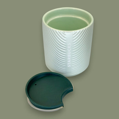 Starbucks Textured Green Diagonal Stripe Travel Mug - Replacement Mug 8 fl/oz