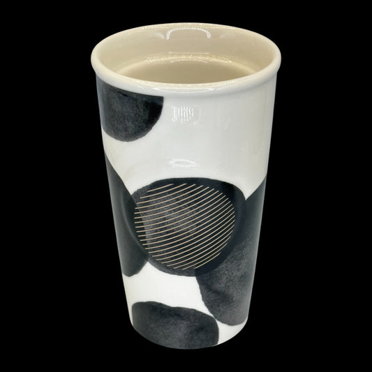 Starbucks Black & White Abstract Dot Ceramic Travel Mug - Replacement Mug 10 fl/oz