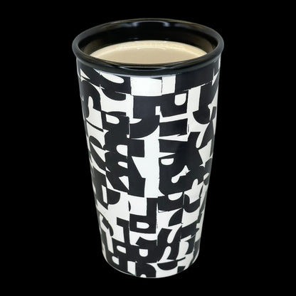 Starbucks Black & White Logo Typography Ceramic Travel Mug - Replacement Mug 10 fl/oz