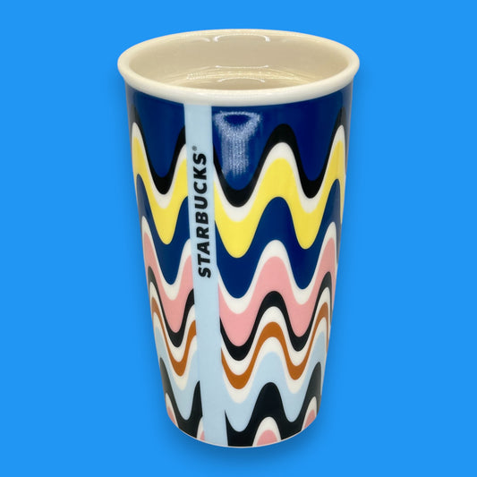 Starbucks Pop Wave Abstract Ceramic Travel Mug - Replacement Mug 12 fl/oz