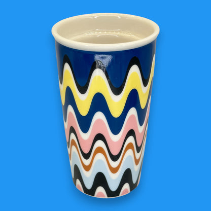 Starbucks Pop Wave Abstract Ceramic Travel Mug - Replacement Mug 12 fl/oz