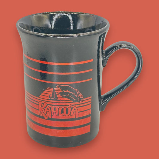Vintage Kahlúa Black Ceramic Bear Logo Coffee Mug 12 oz